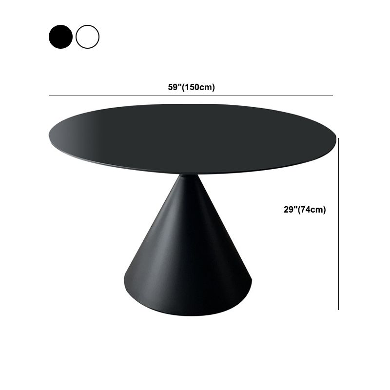 Contemporary Style Round Dining Table Steel Pedestal Base Table for Home