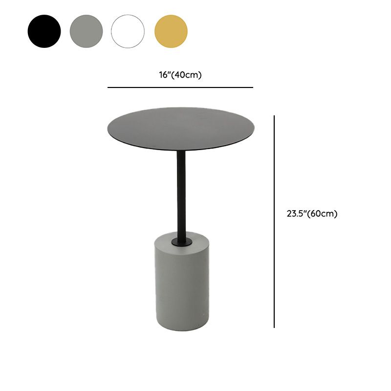 Side Table Metal Pedestal Round Mid-Century Living Room End Table