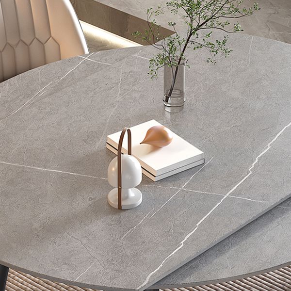 Table ronde supérieure en pierre péout pour le restaurant Table à manger moderne avec 4 jambes