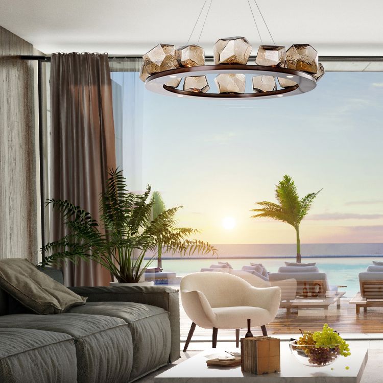 Modern Style Chandelier Irregular Glass Chandelier Lighting Fixtures for Living Room
