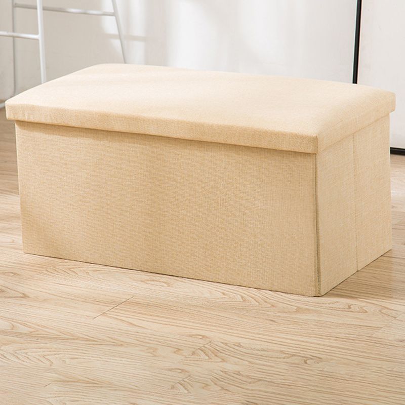 Modern Solid Color Ottoman Cotton Rectangle Ottoman for Living Room
