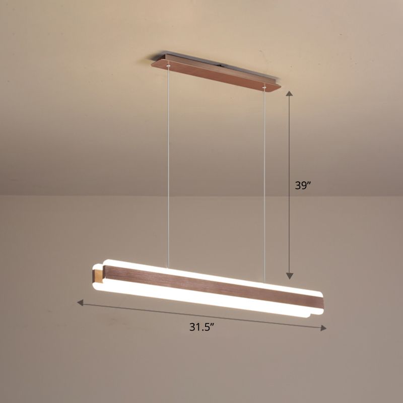 Linear Acrylic Hanging Light Fixture Minimalistic LED Island Pendant for Dining Room