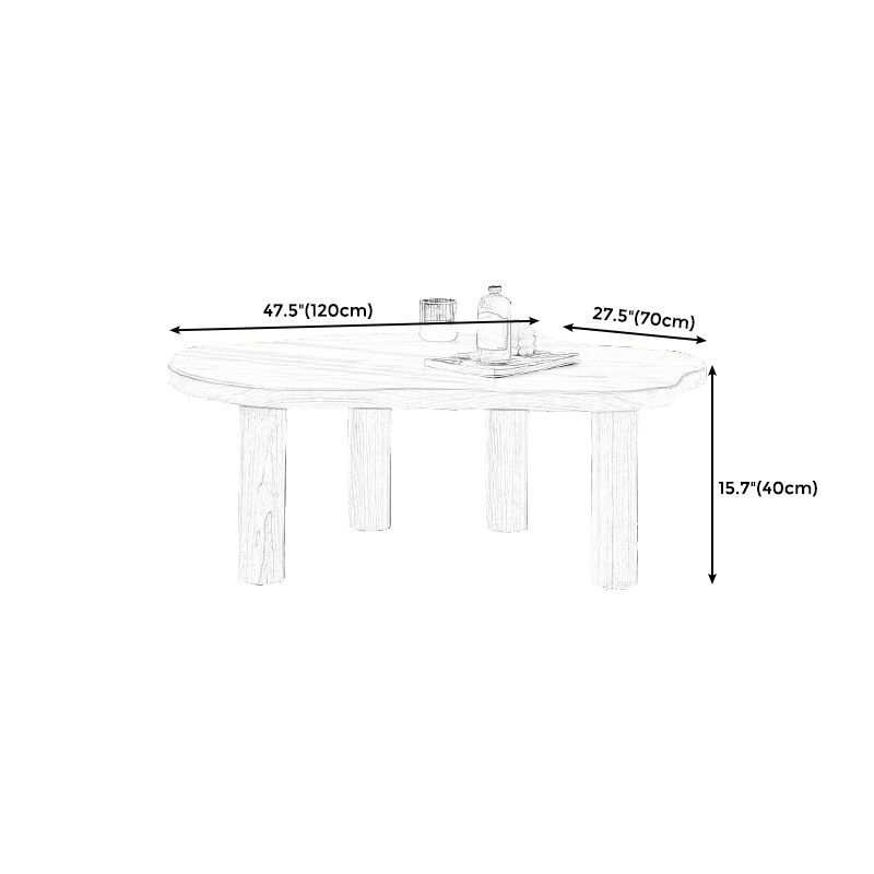 Modern Wood 3/4 Legs Cocktail Table Free Form Coffee Table in Natural