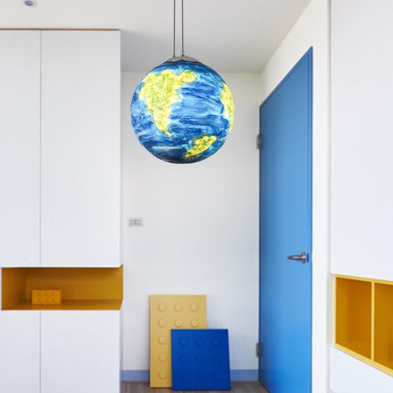 Pendre globe Lumière pour la chambre, Association de plafond de teinte à balle moderne réglable dans Chrome