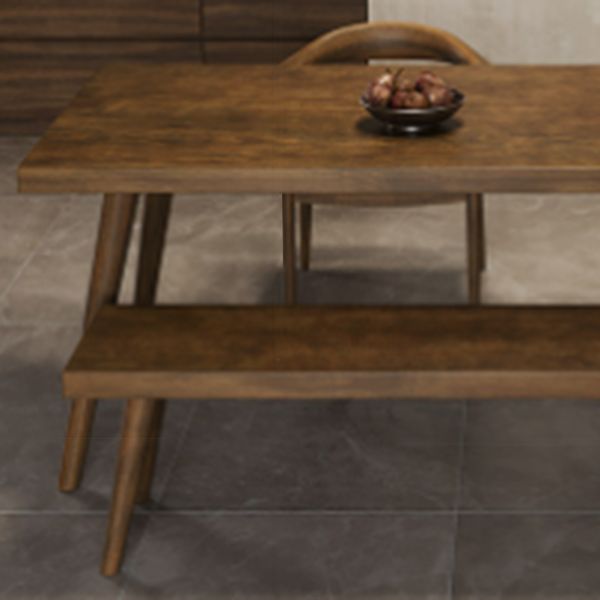 Simplicity Style Dinette Table Solid Wood Rectangle Dining Room Table in Brown