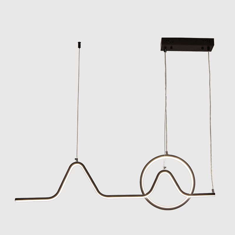 Lámparas de lámparas de geometría de geometría moderna Lámparas colgantes de 2 cabezas con sombra acrílica