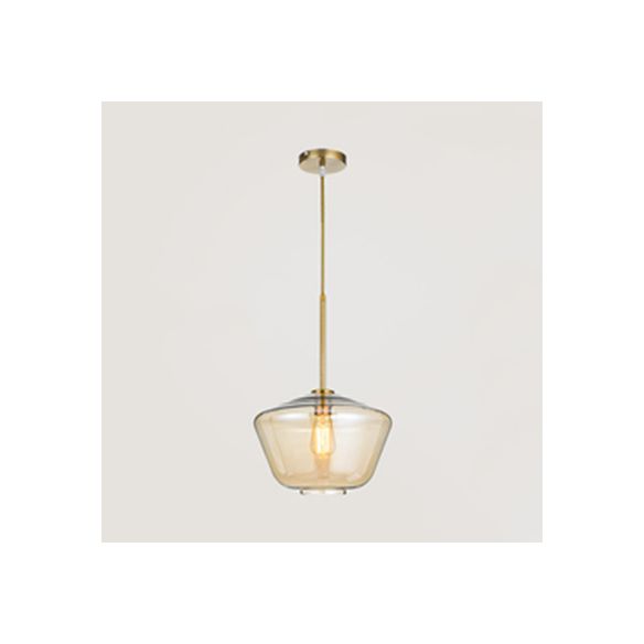 Clear/Amber Glass Triangle/Urn/Diamond Pendant Lamp Post Modern 1 Light Ceiling Pendant Light, 9"/14"/16.5" Wide