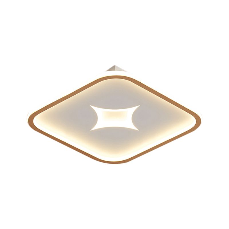 Round/Rectangle Flush Mount Modernist Metallic Black/Gold LED Flush Ceiling Light in White Light, 16"/19.5"/37.5" W