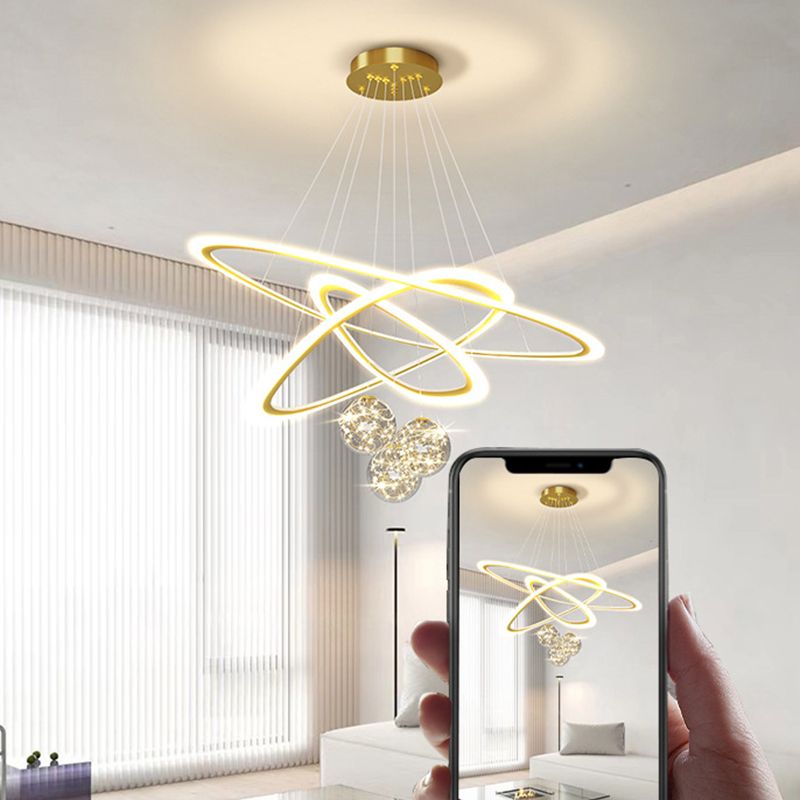 Multi Lights Pendant Chandelier Modern Style Glass Hanging Lamps