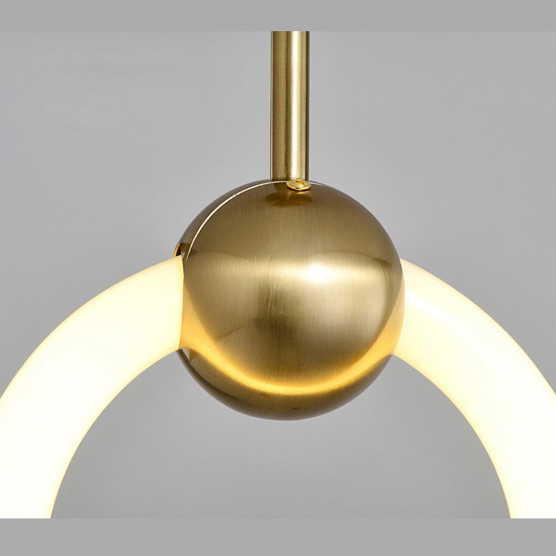 Suspension de suspension anneau lumière moderne de style moderne LED PLAN PLENDANT BLANC