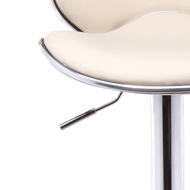 Modern Rotatable Backrest Counter Stool Steel Cashier Bar Stool with Leather Cushion