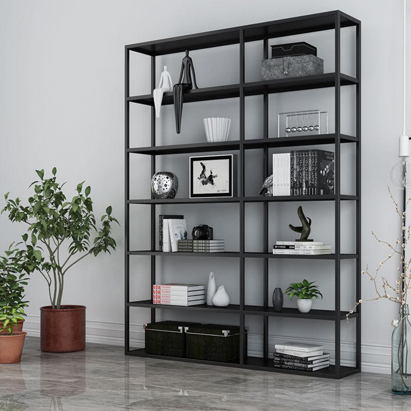 Scandinavian Open Back Standard Bookshelf Metal Shelves Included Bookcase