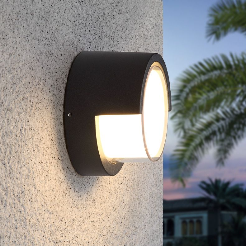 Geometrische Form Metallwandbeleuchtung moderner Stil 1 Lichtwandmontierte Beleuchtung in Schwarz