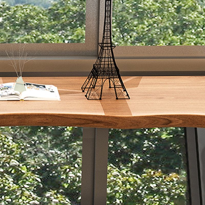 Solid Wood Natural Bistro Accent Dining Table Modern Rectangle Footrest Pub Table
