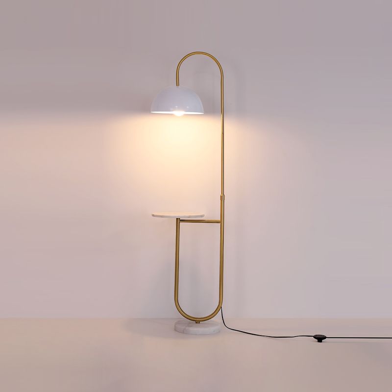 Modern Metal Floor Reading Lamp Dome 1-Light Floor Light for Bedroom