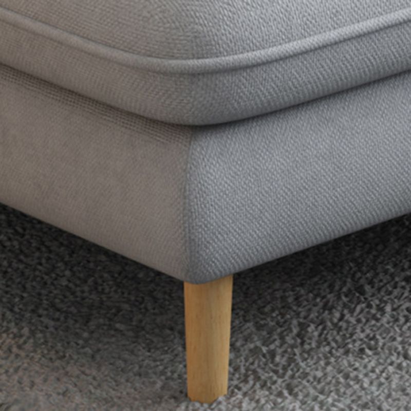 Flared Arm Sectional Sofa Modern 4-seater Fabric Sectional in Grey