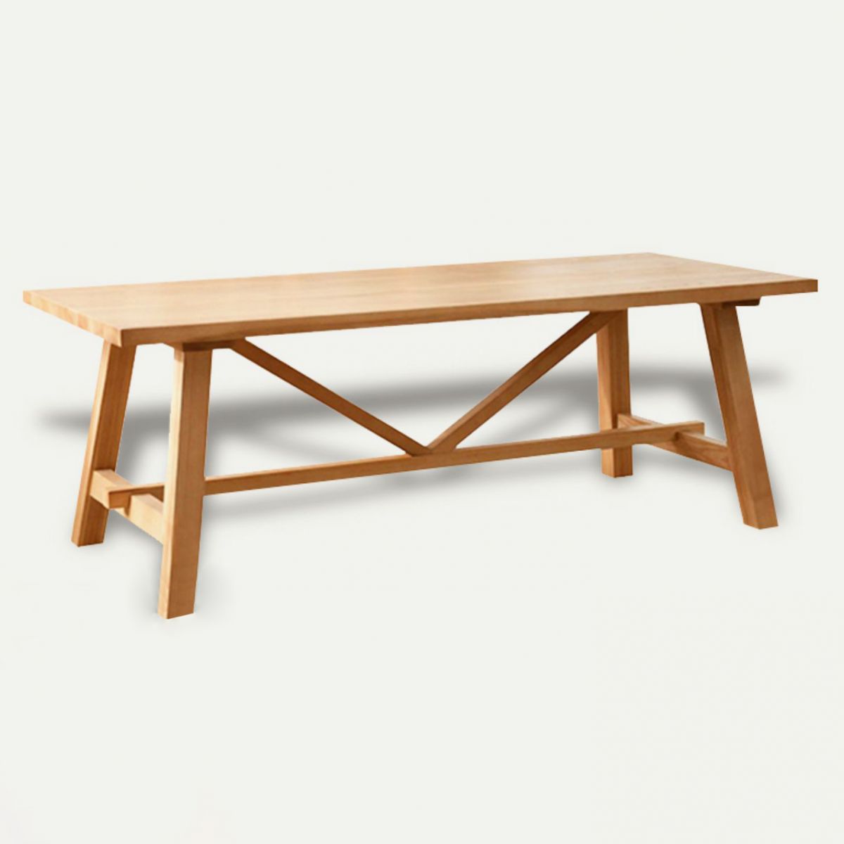 Modern Rectangle Solid Wood Dining Table Trestle Base Dining Table
