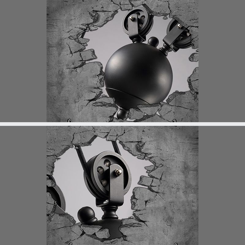 Wrought Iron Black Island Pendant Light in Industrial Classic Style 3-Light Adjustable Pendant Light for Dining Room