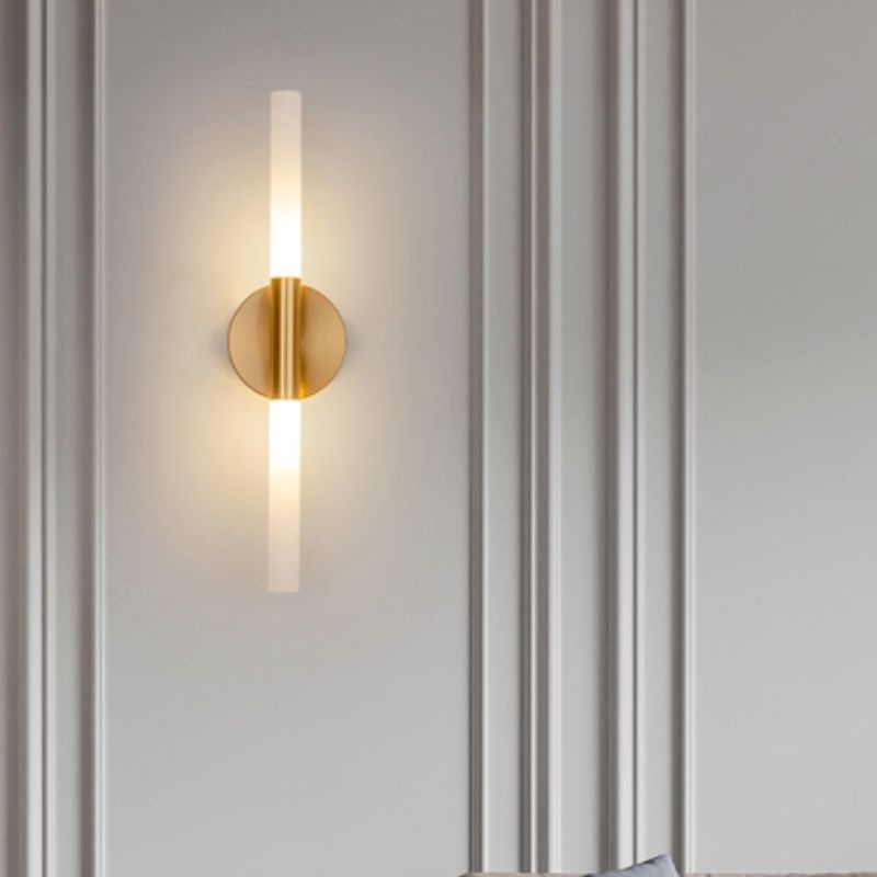 Striscia in stile Nordico Striscia Light Sconce a 2 luci Montaggio a parete in oro per camera da letto
