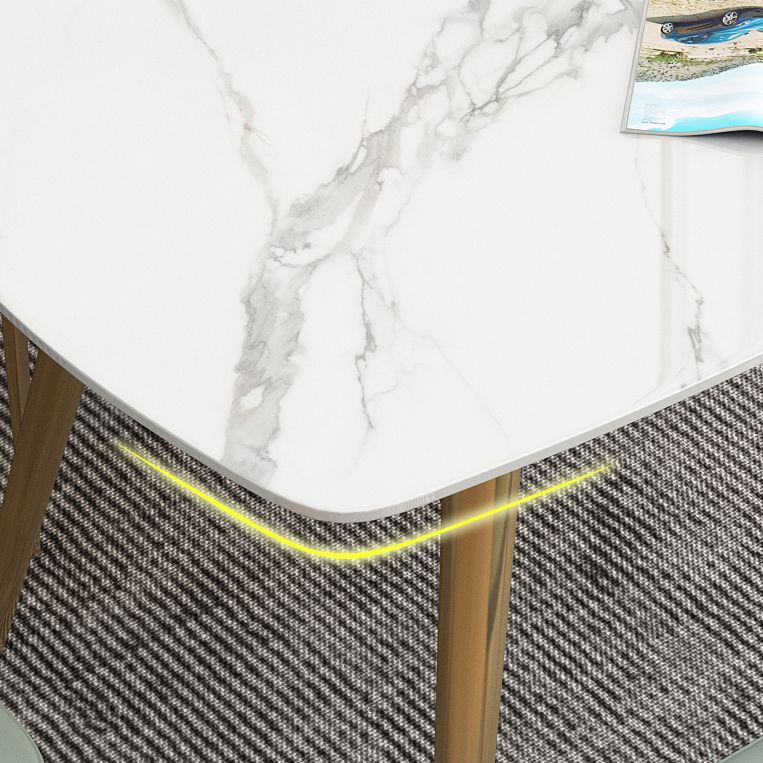 Rectangle Fixed Dining Table Luxury Sintered Stone Kitchen Table