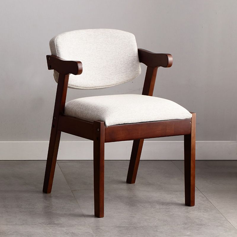 Solid Wood Dining Chair Modern Style Open Back Arm Chair for Dining Room