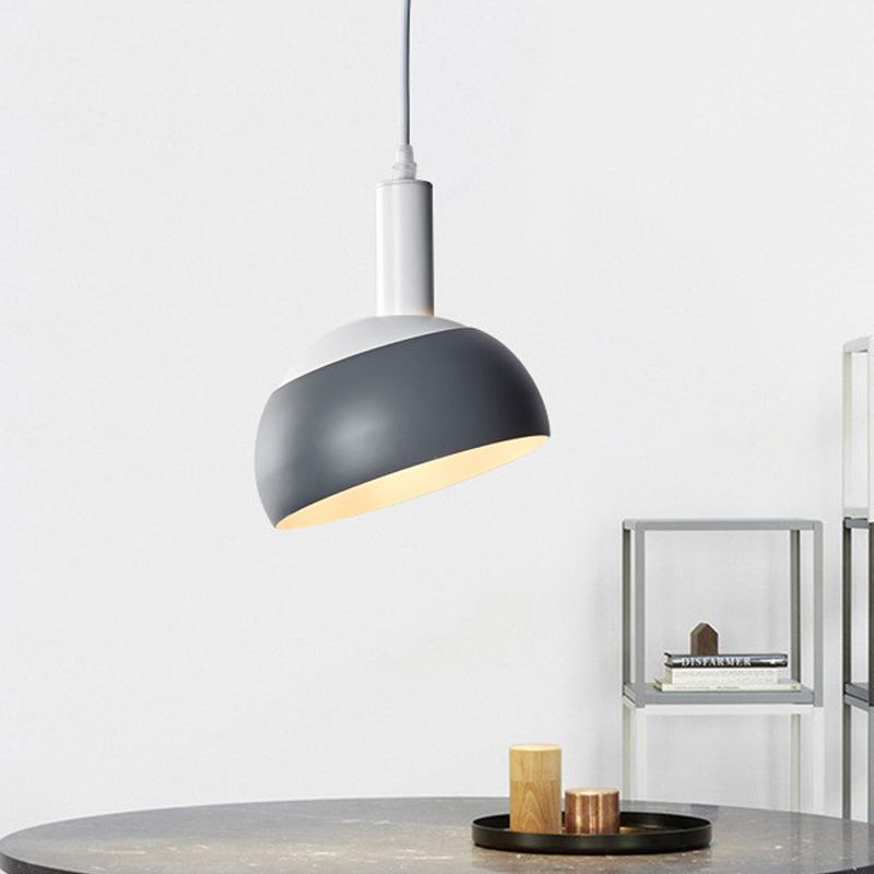 Kit de lumière suspendu nordique moderne fer 1 tête de salon suspension rotatif suspension en gris