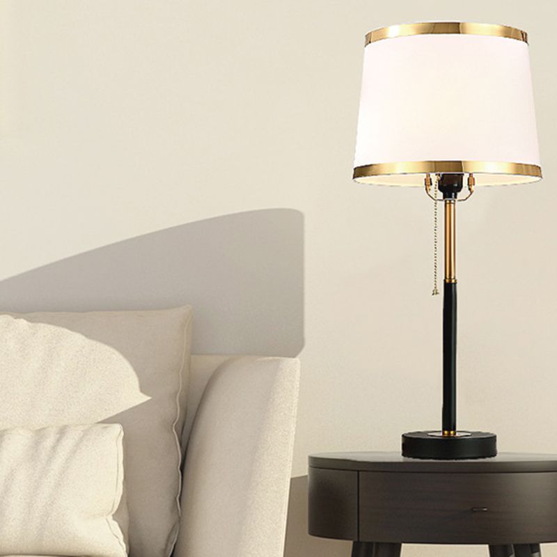 Nordic Metal Table Lamp 1 Light Desk Lamp with Natural Burlap for Bedroom