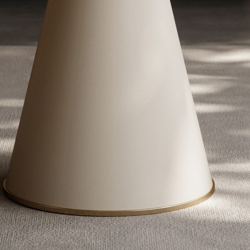 Glam Side Table with Round Stone Top Accent Side Table with Metal Base