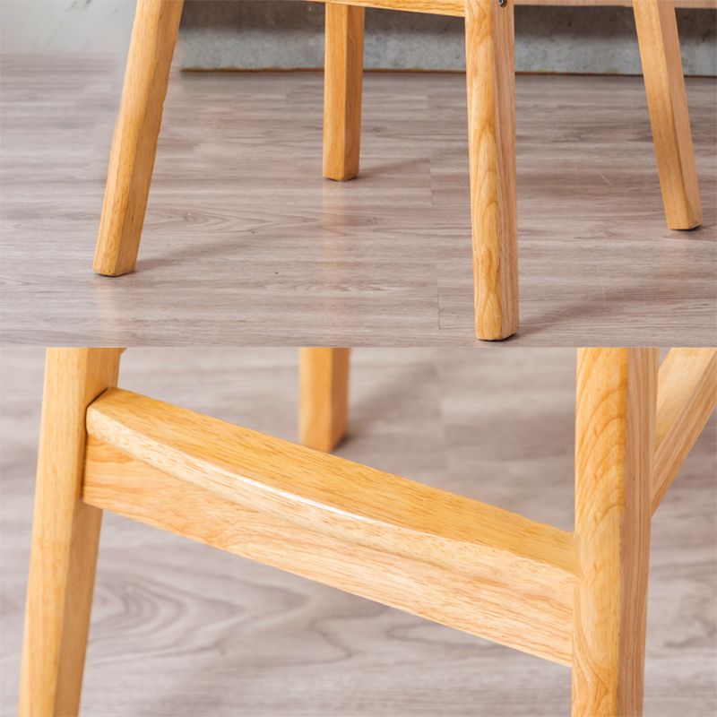 Scandinavian Style Bar-stool with Wooden Legs Round Seat Counter Stool for Kitchen Bar