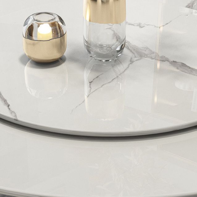 Modern Style 1/4/5/7/9 Pieces Dining Sintered Stone Dining Table Set with Metal Legs