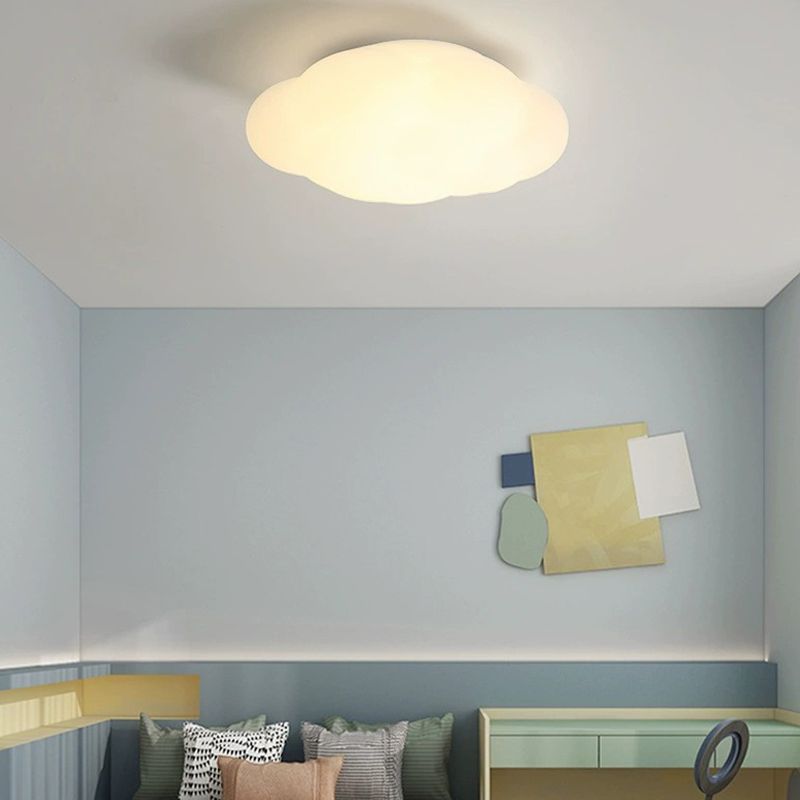 1 - Light Cloud Shape Flush Mount Light Modern Ceiling Flush in Ivory White