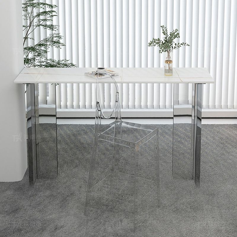 Modem & Contemporary Stone Rectangle Pub Bar Table for Living Room