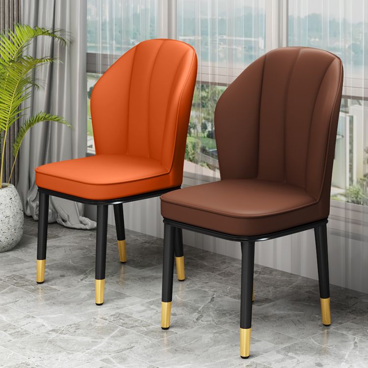 European Glam Style Metal Chairs Kitchen Dining Room Wingback Side Chair Set