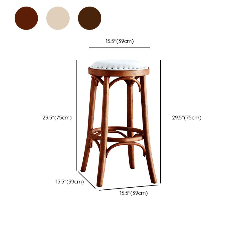 Industrial Solid Wood Counter Stool Velvet Counter Height Stools for Home Use