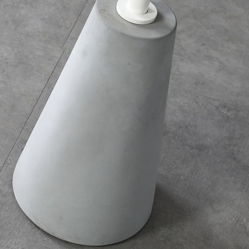 Dia 15.75"/19.69" Metal Round End Table Pedestal Side Table with Concrete Accent