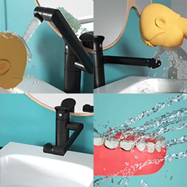 Contemporary Centerset Faucet Lever Handles Single Hole Solid Brass Circular Faucet