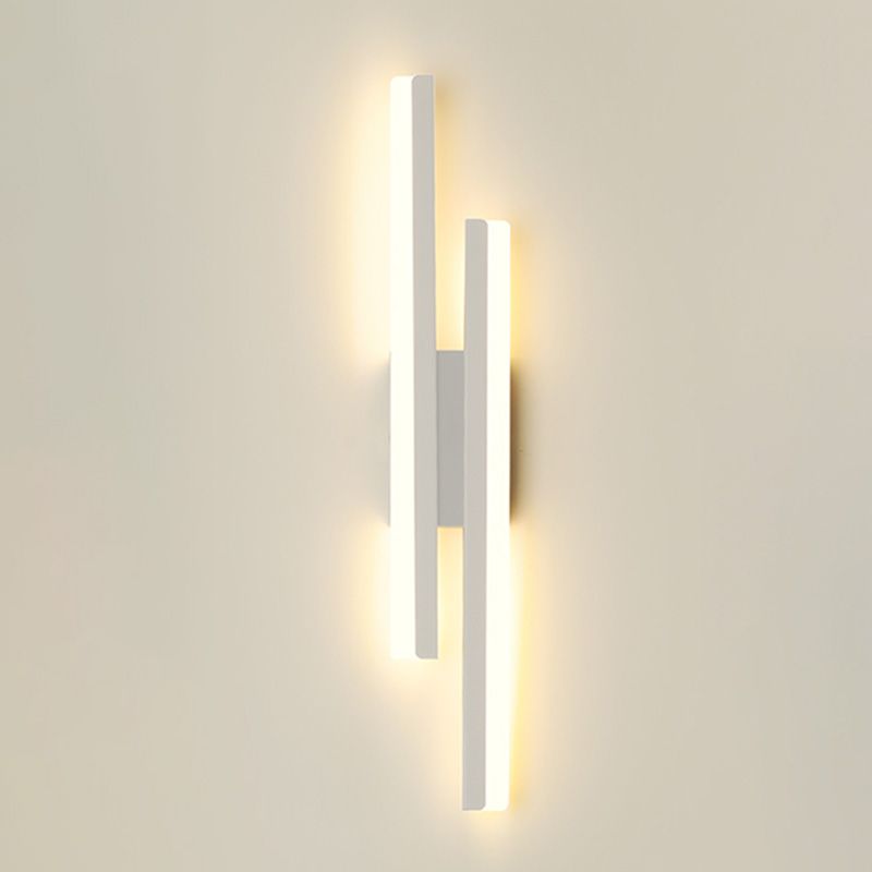 Shaded Bedroom Wall Sconce Lighting Metal LED Minimalism Sconce Light Fixture in White