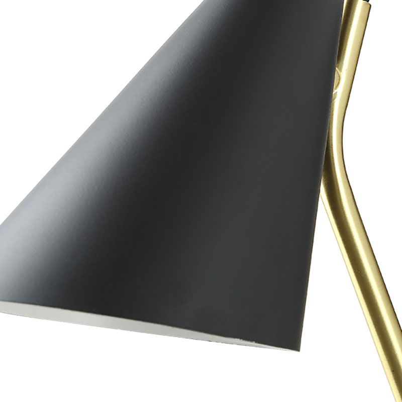 Bedroom Cone Shade Sconce Lighting Iron 1 Light Modern Simple Black/White Wall Lamp