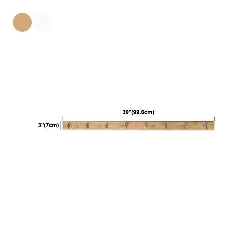 Modern Wood Coat Rack Wall-Mounted with Hooks Entry Hall Tree