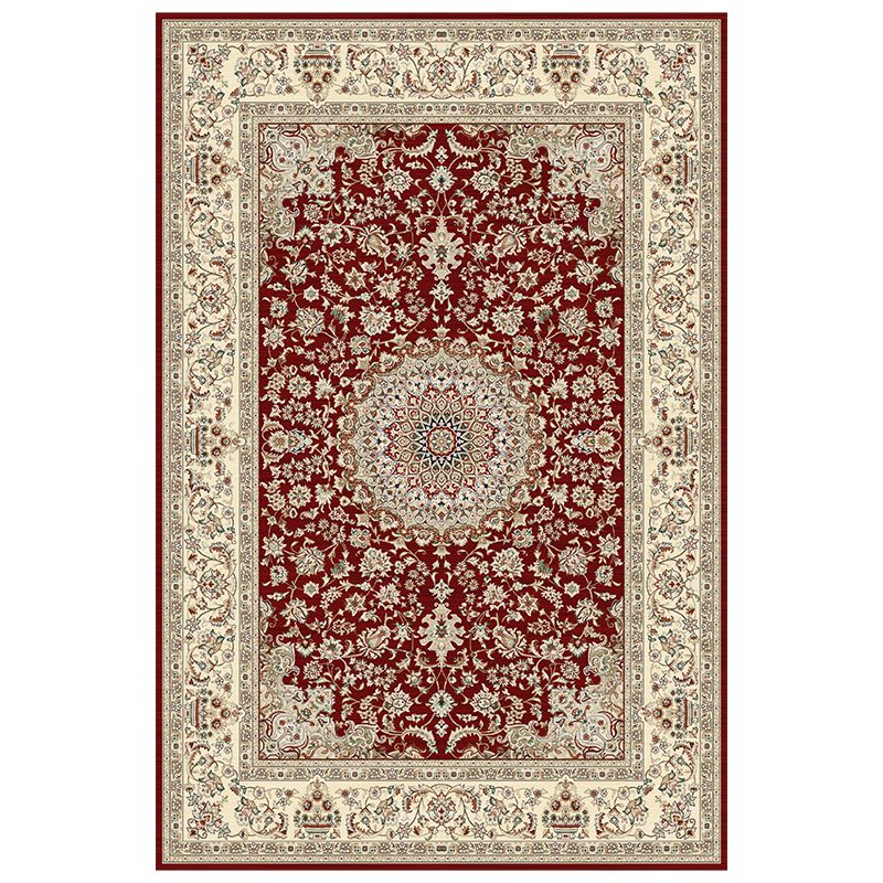 Light Yellow Graphic Rug Polyester Luxurious Rug Non-Slip Backing Rug for Drawing Room