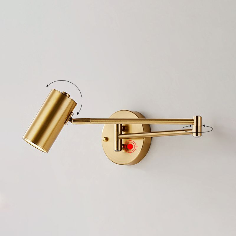 Tubo sconce metallo contemporaneo 1 lampadario a monte a parete lampada con braccio regolabile