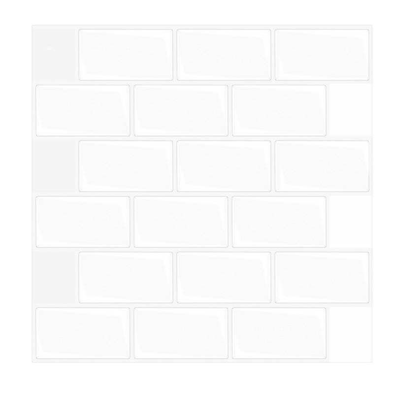 Plastic Peel and Stick Backsplash Wall Tile 3D Square Wallpaper