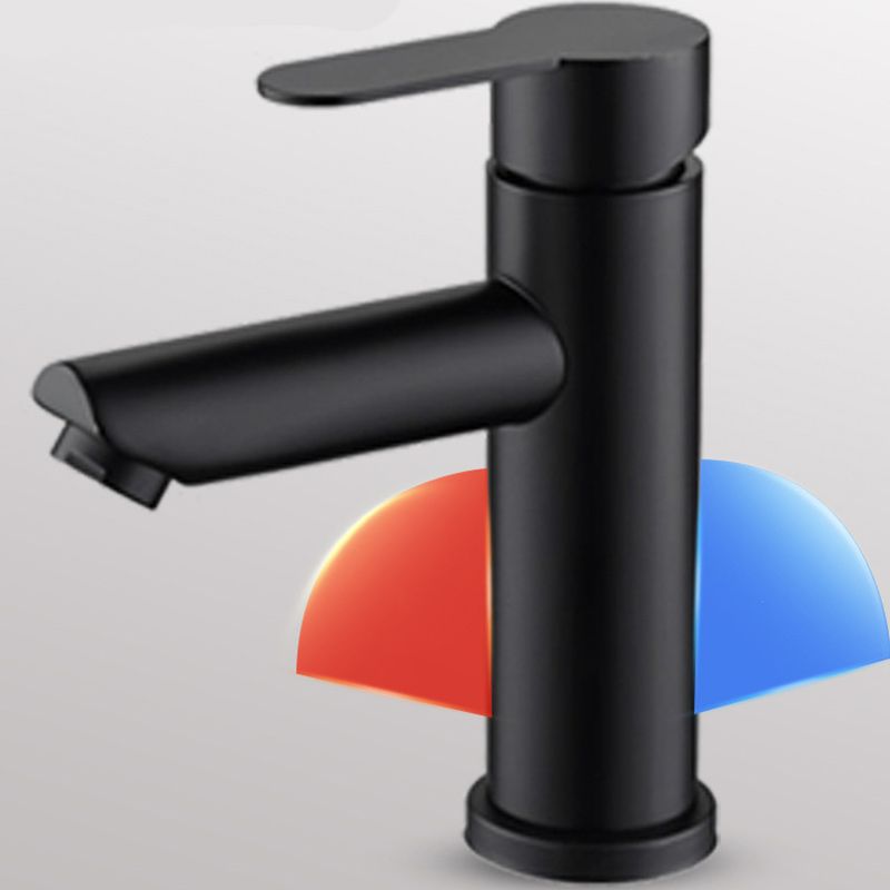 Circular Bathroom Faucet Modern Style Black Sink Faucet with Stainless Steel