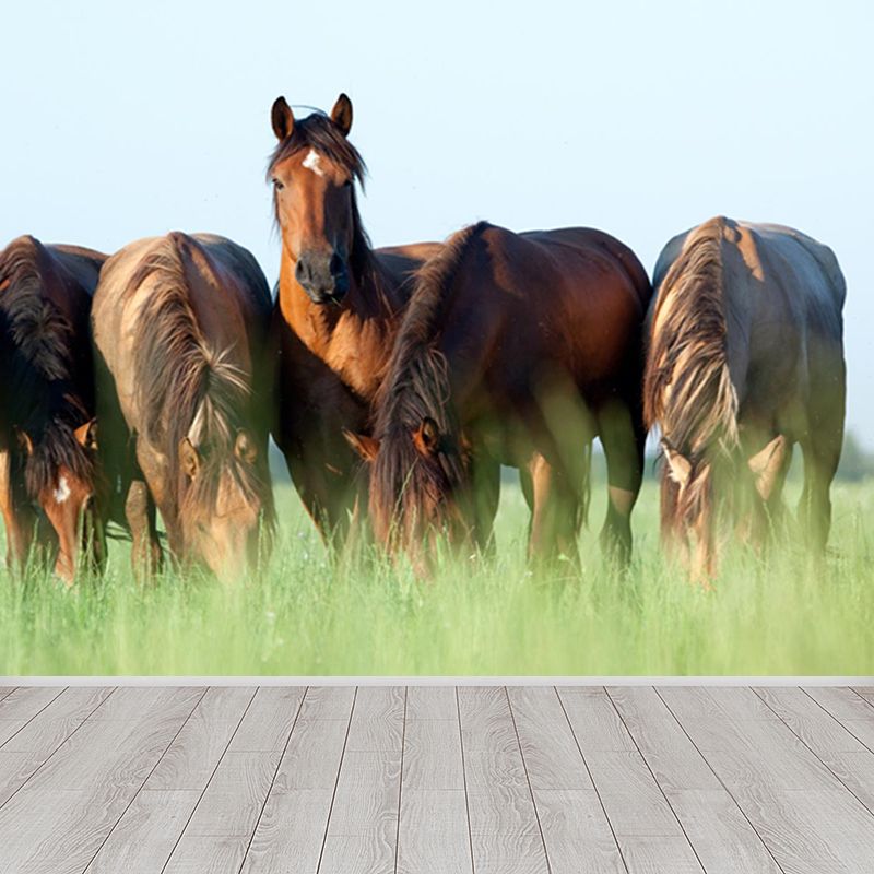 Revêtement mural contemporain en forme de cheval, décoration murale animale de couleur foncée pour chambre de garçon