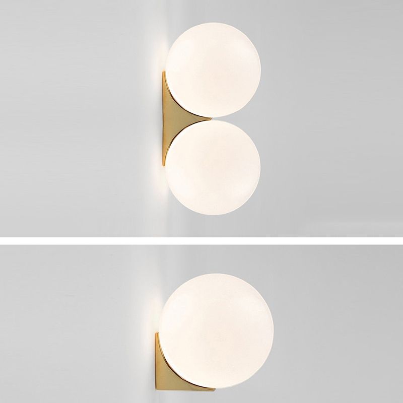 Luz de pared de matrimonio de 1 luces de 1 luces apliques de vidrio de estilo minimalista nórdico
