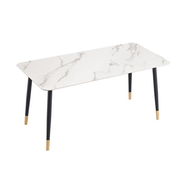 Matte Finish Stone Dinette Table Contemporary Rectangle Dining Table