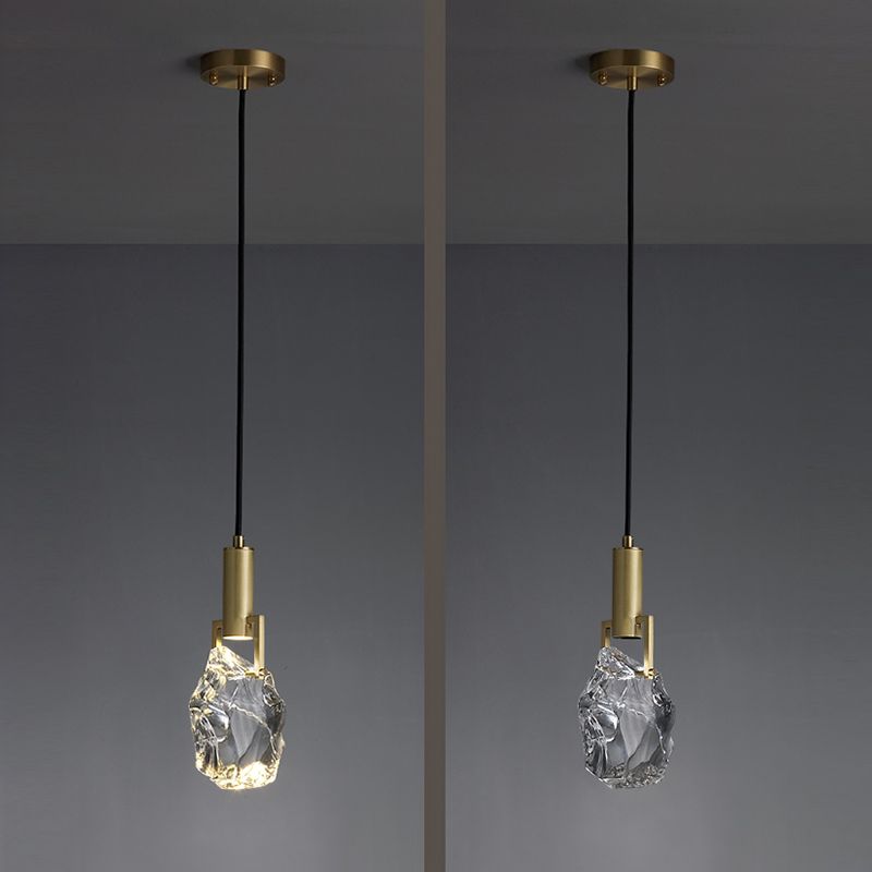 Shaded Bedroom Ceiling Hung Fixture Crystal Minimalist Style Ceiling Pendant Light