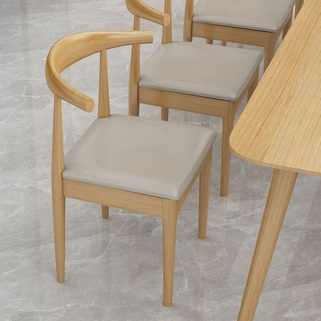 Vast hout eigentijdse rechthoekige eettafel natuurlijke houten boventafel met 4 poten