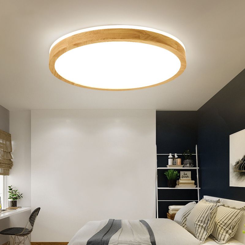 1 Light Wood Flush Massimale Light Fixtures Modern Bedroom Flush Mount Massimale Light Fixtures