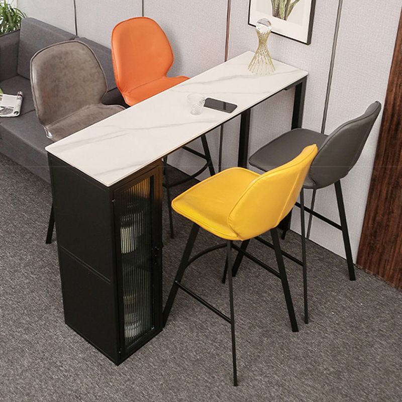 Contemporary Dining Stools Armless Bar Stools with Metal Base